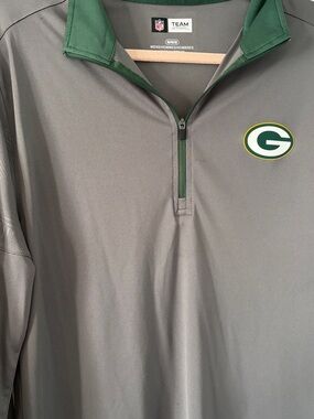 Team Apparel Gray Pullover with Green Trim